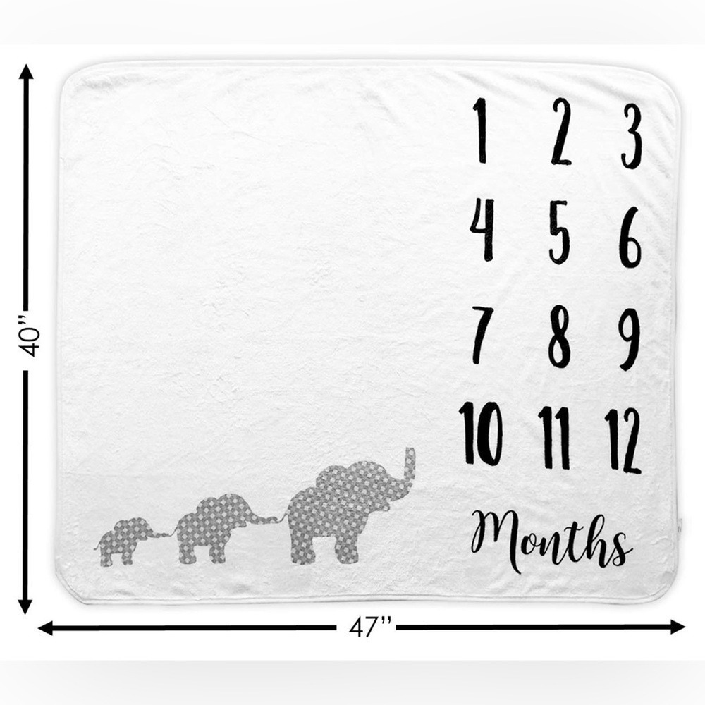 Baby Monthly Milestone Blanket 100% Organic Fleece Xtra Soft Photograph Backdrop
